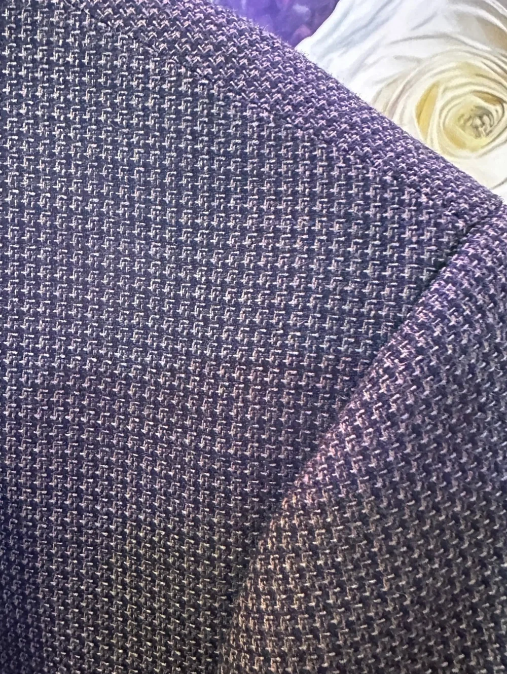 Nordstrom Joseph Abboud Silk Wool 46L Men's Blazer Micro Check Sport Coat Gray